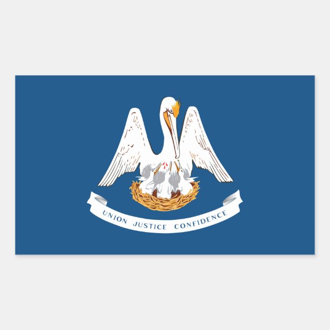 Entwurf der Staatsflagge in Louisiana Rechteckiger Aufkleber (Vorderseite)