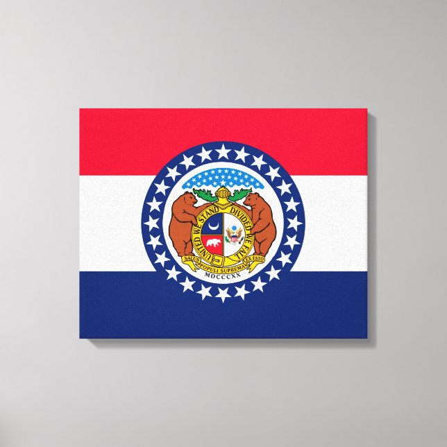 Entwurf der Staatsflagge in Missouri Leinwanddruck (Vorderseite)