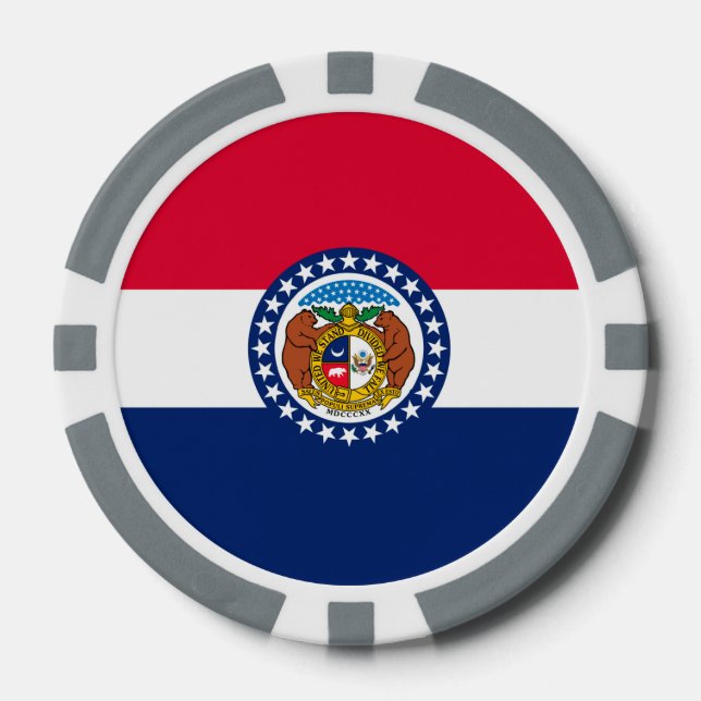Entwurf der Staatsflagge in Missouri Pokerchips (Vorderseite)
