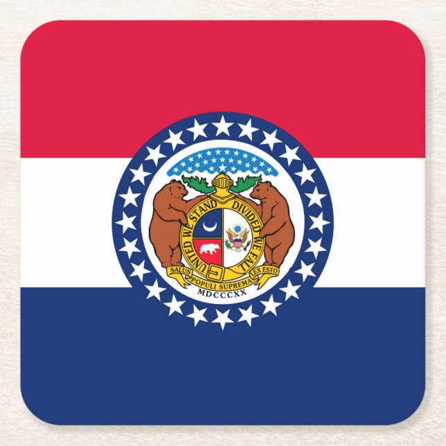 Entwurf der Staatsflagge in Missouri Rechteckiger Pappuntersetzer (Vorderseite)