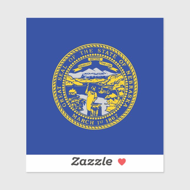 Entwurf der Staatsflagge in Nebraska Aufkleber (Blatt)