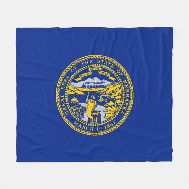 Entwurf der Staatsflagge in Nebraska Fleecedecke (Vorderseite (Horizontal))