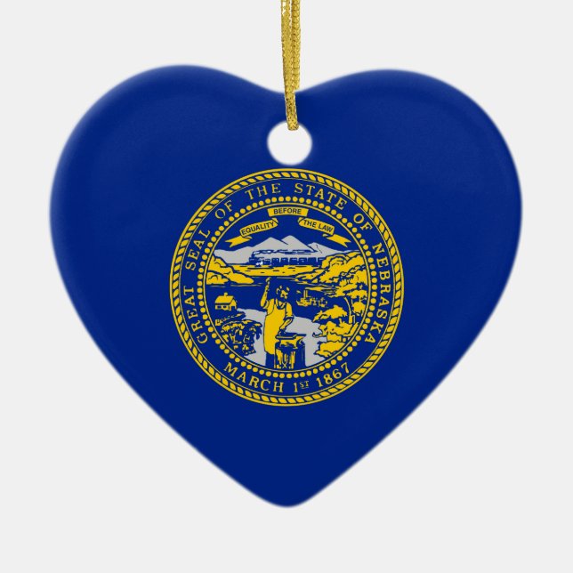 Entwurf der Staatsflagge in Nebraska Keramik Ornament (Vorne)
