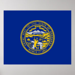 Entwurf der Staatsflagge in Nebraska Poster
