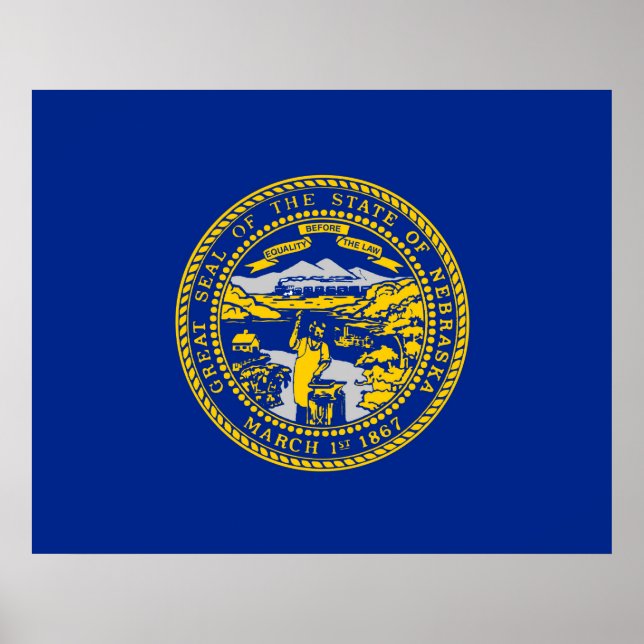 Entwurf der Staatsflagge in Nebraska Poster (Vorne)