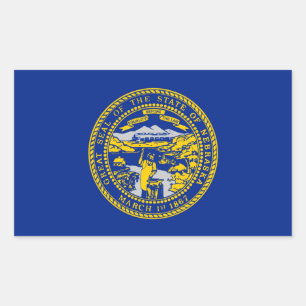 Entwurf der Staatsflagge in Nebraska Rechteckiger Aufkleber