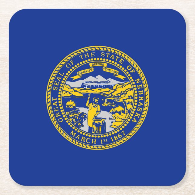 Entwurf der Staatsflagge in Nebraska Rechteckiger Pappuntersetzer (Vorderseite)
