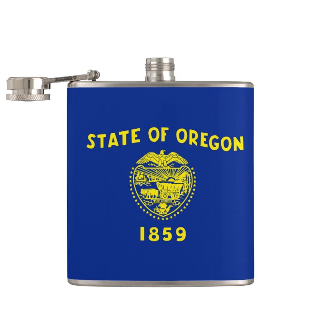 Entwurf der Staatsflagge in Oregon Flachmann (Geöffnet)