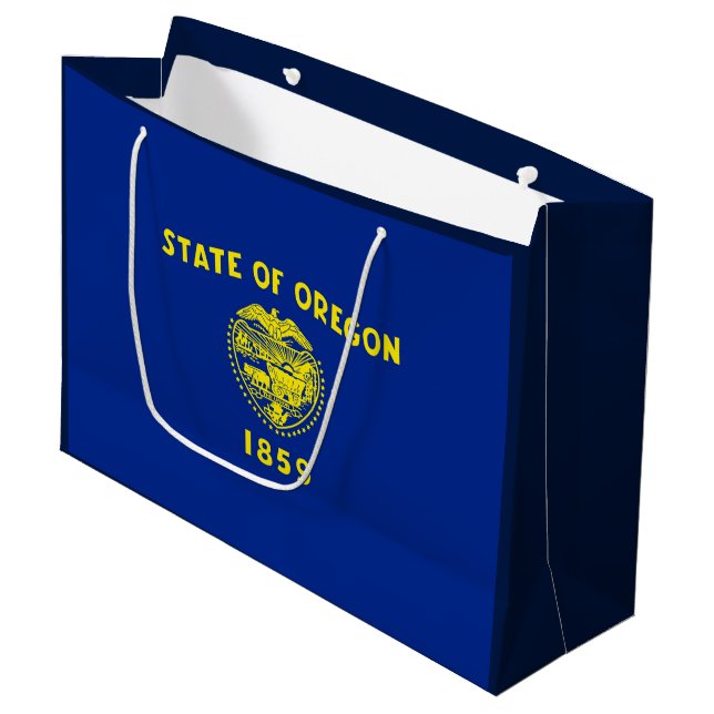 Entwurf der Staatsflagge in Oregon Große Geschenktüte (Vorderseite Schrägansicht)