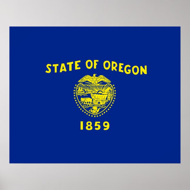 Entwurf der Staatsflagge in Oregon Poster (Vorne)