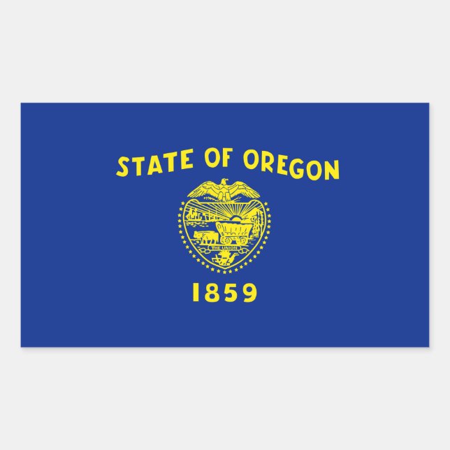 Entwurf der Staatsflagge in Oregon Rechteckiger Aufkleber (Vorderseite)