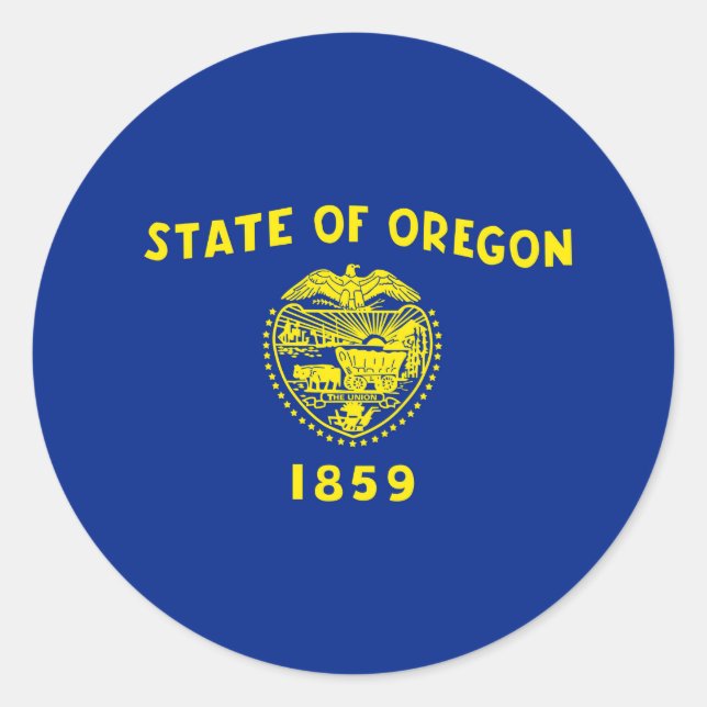 Entwurf der Staatsflagge in Oregon Runder Aufkleber (Vorderseite)