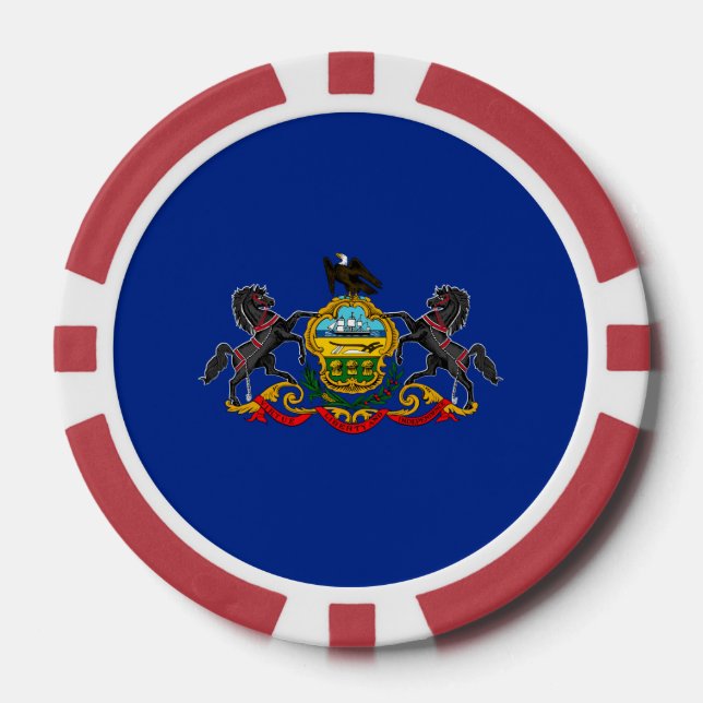 Entwurf der Staatsflagge Pennsylvania Pokerchips (Vorderseite)