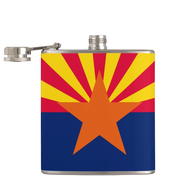 Entwurf der Staatsflagge von Arizona Flachmann (Geöffnet)