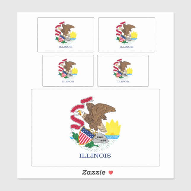Entwurf der Staatsflagge von Illinois Aufkleber (Blatt)