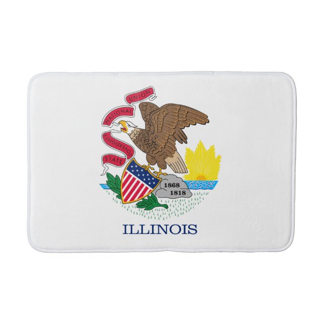 Entwurf der Staatsflagge von Illinois Badematte (Vorderseite)