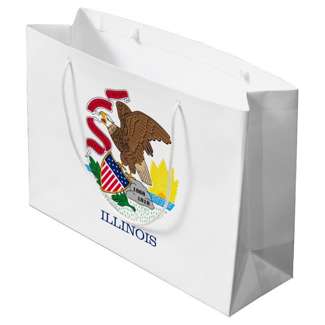 Entwurf der Staatsflagge von Illinois Große Geschenktüte (Rückseite Schrägansicht)