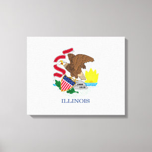 Entwurf der Staatsflagge von Illinois Leinwanddruck