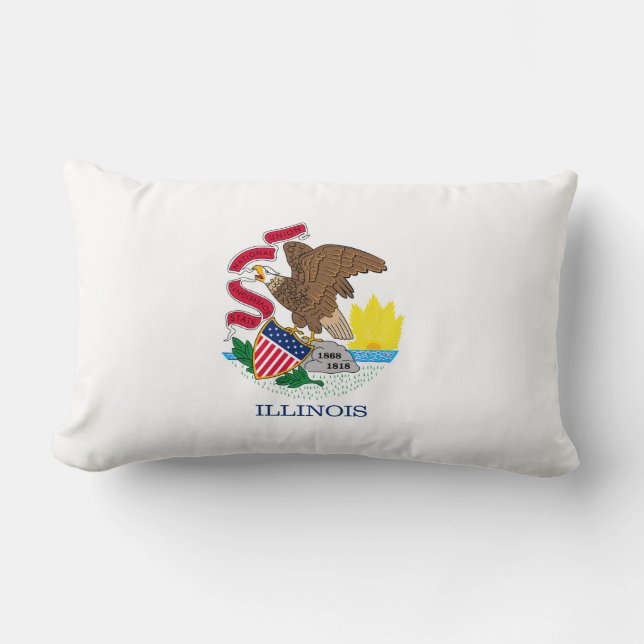 Entwurf der Staatsflagge von Illinois Lendenkissen (Vorderseite)