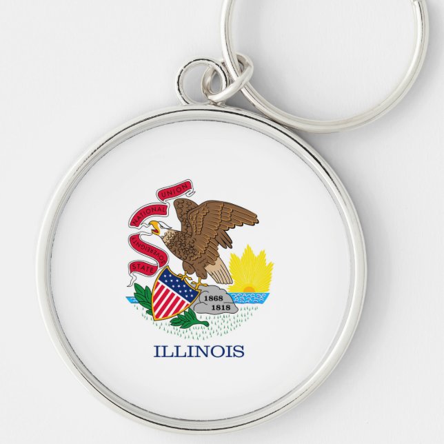 Entwurf der Staatsflagge von Illinois Schlüsselanhänger (Vorne)