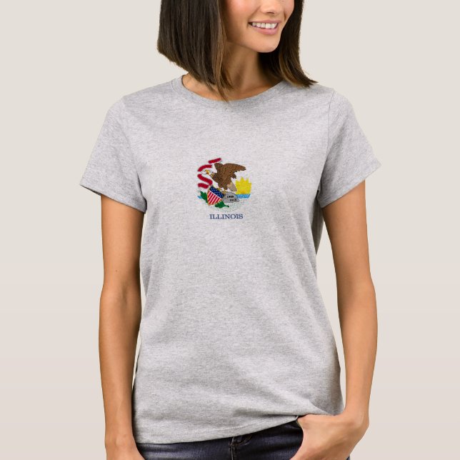 Entwurf der Staatsflagge von Illinois T-Shirt (Vorderseite)