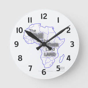 Entwurf der Wall-Uhr mit Karte Afrikas Runde Wanduhr
