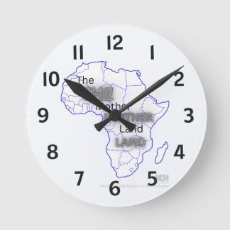 Entwurf der Wall-Uhr mit Karte Afrikas Runde Wanduhr