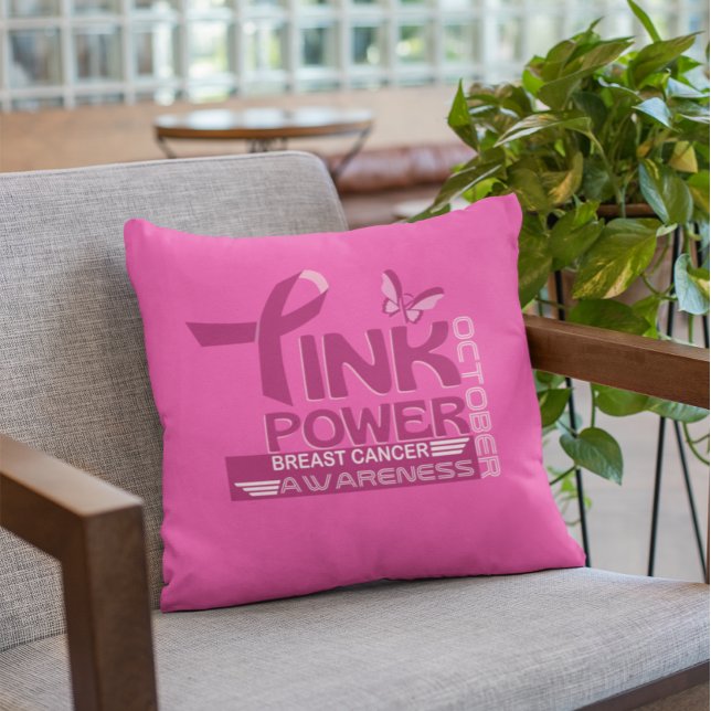 Entwurf des Bewusstseins für den rosa Power-Brustk Kissen (Von Creator hochgeladen)