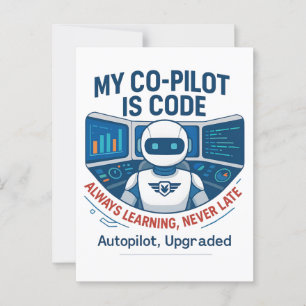Entwurf des Co-Pilot-Codes für künstliche Intellig Postkarte