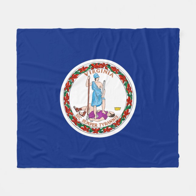 Entwurf des Flaggenstaates Virginia Fleecedecke (Vorderseite (Horizontal))