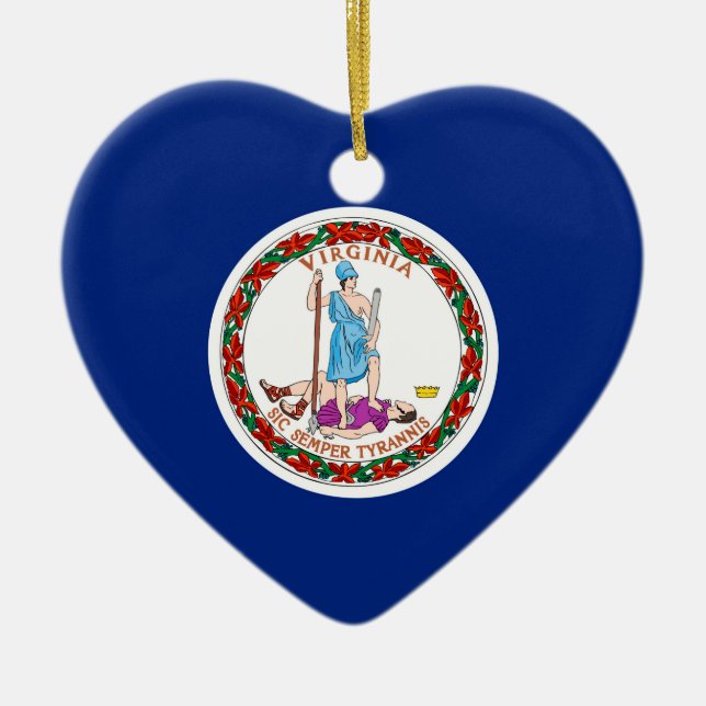 Entwurf des Flaggenstaates Virginia Keramik Ornament (Vorne)