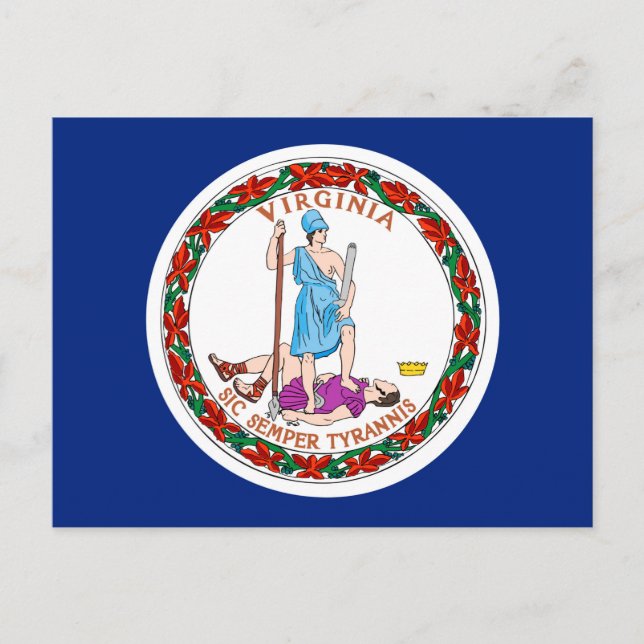 Entwurf des Flaggenstaates Virginia Postkarte (Vorderseite)