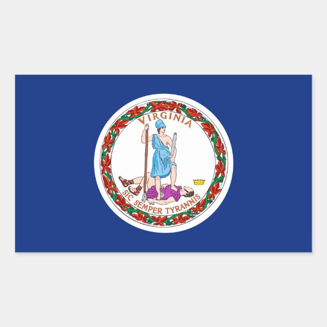 Entwurf des Flaggenstaates Virginia Rechteckiger Aufkleber (Vorderseite)