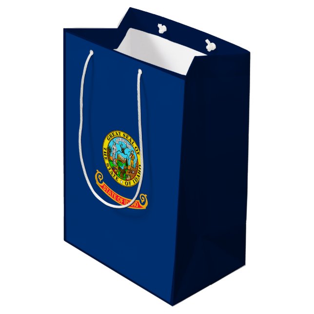 Entwurf des Flaggenstaates von Idaho Mittlere Geschenktüte (Rückseite Schrägansicht)
