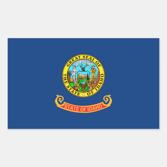 Entwurf des Flaggenstaates von Idaho Rechteckiger Aufkleber (Vorderseite)