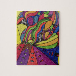 Entwurf des Puzzlespiels w/abstract des Foto-8x10