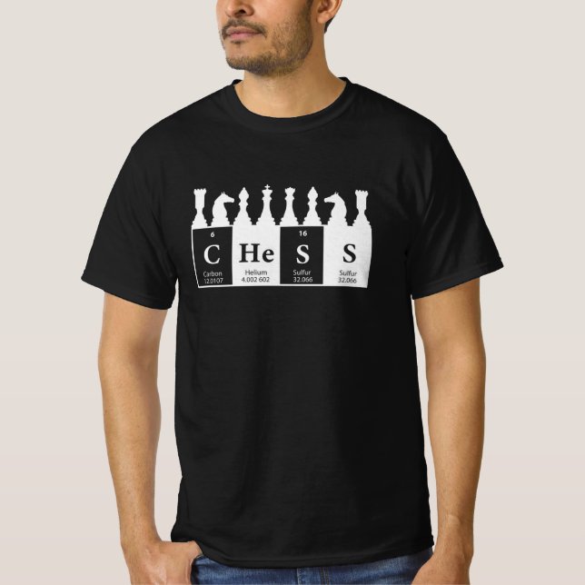 Entwurf des Schachs aus Elementen Grafik-Schachfig T-Shirt (Vorderseite)