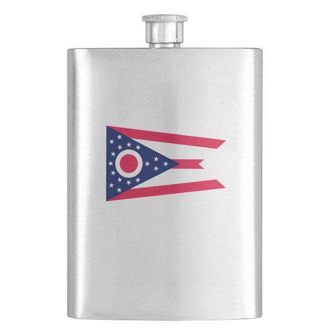 Entwurf des Staatsflagges Ohio Flachmann (Vorderseite)