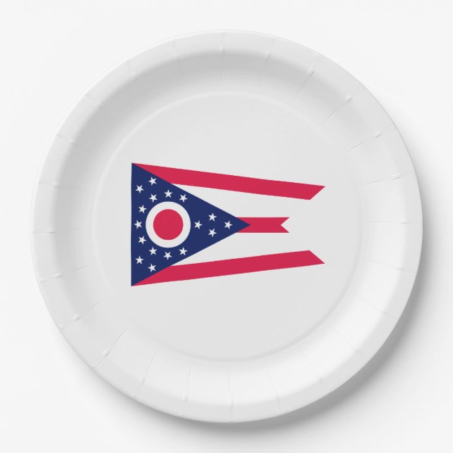Entwurf des Staatsflagges Ohio Pappteller (Vorderseite)