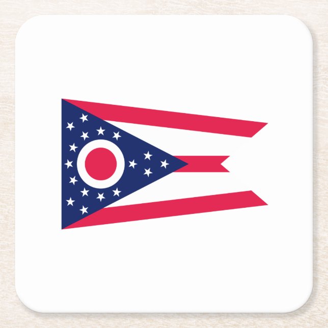 Entwurf des Staatsflagges Ohio Rechteckiger Pappuntersetzer (Vorderseite)
