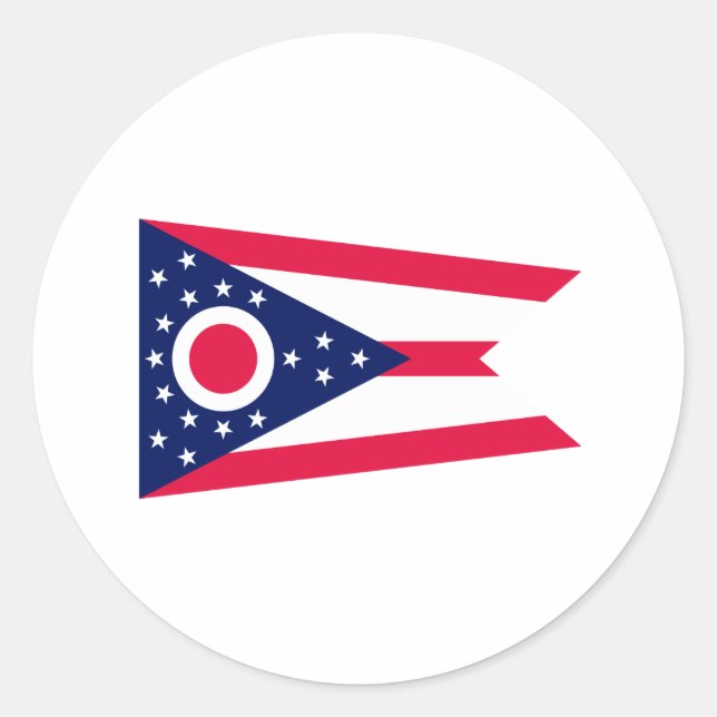 Entwurf des Staatsflagges Ohio Runder Aufkleber (Vorderseite)