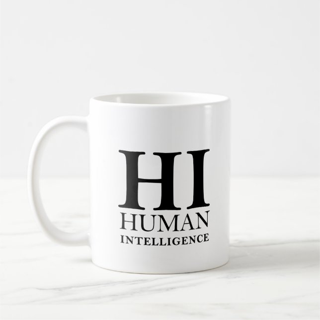 Entwurf des typografischen Konzepts Mensch gegen K Kaffeetasse (Links)