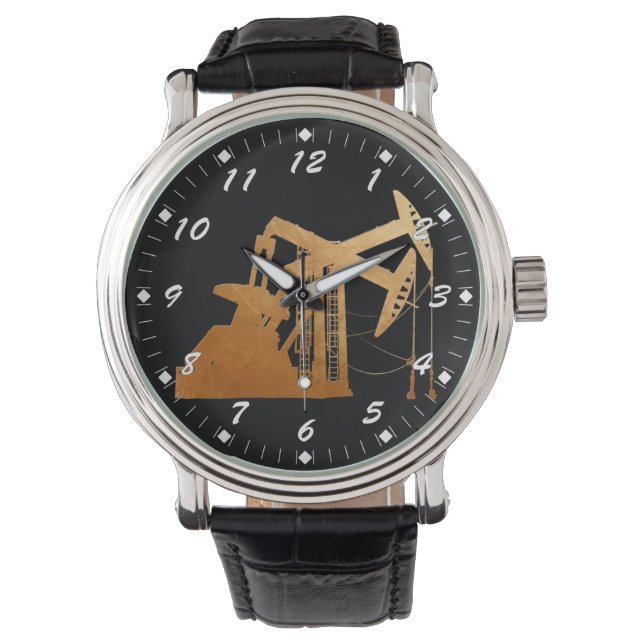 Entwurf einer beschädigten Kupfer-Ölpumpenanlage Armbanduhr (Vorderseite)