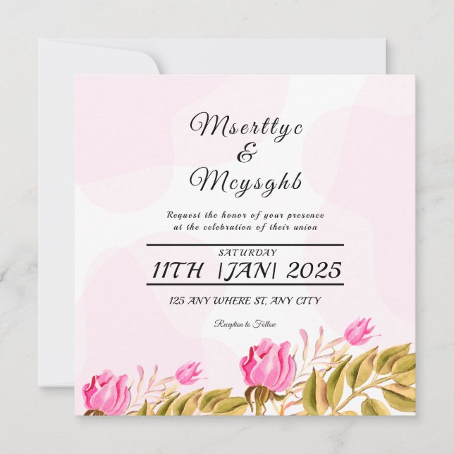 Entwurf einer Einladungskarte für Hochzeiten (Vorderseite)