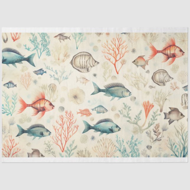 Entwurf einer Meeresreihe 5 Seidenpapier (Vorderseite)