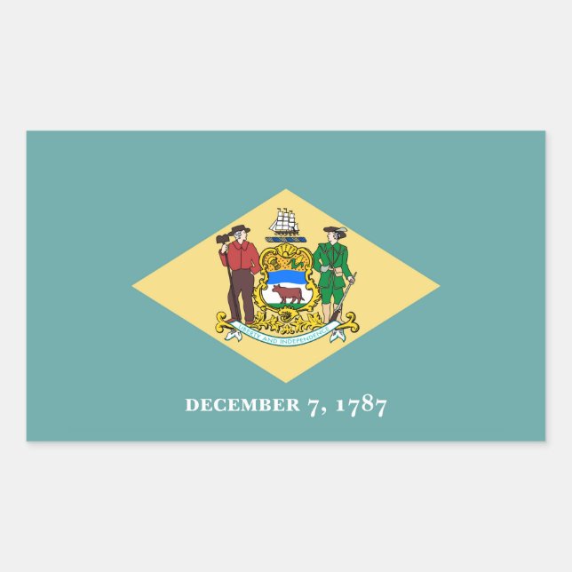 Entwurf eines Delaware-Staatsflagges Rechteckiger Aufkleber (Vorderseite)