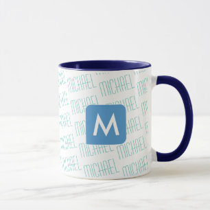Entwurf eines eigenen Namensmusters blau Tasse