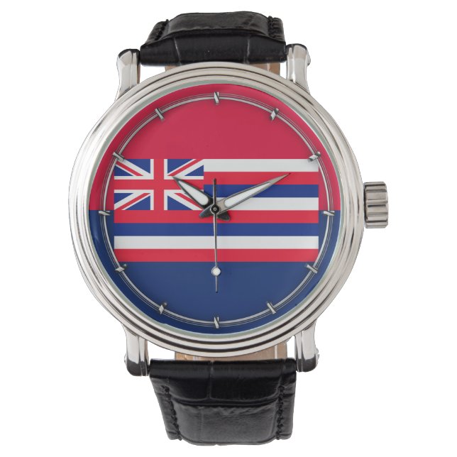 Entwurf eines Flaggenstaates in Hawaii Armbanduhr (Vorderseite)