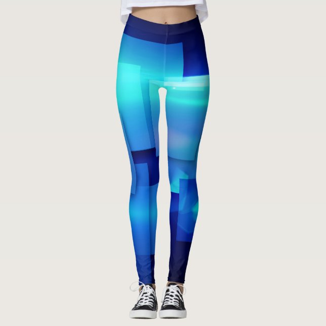 Entwurf eines geometrischen Mosaikquadrats Leggings (Vorderseite)