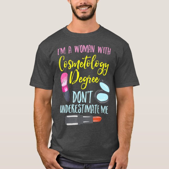 Entwurf eines Kosmetologen für den Haarstylist-Gra T-Shirt (Vorderseite)